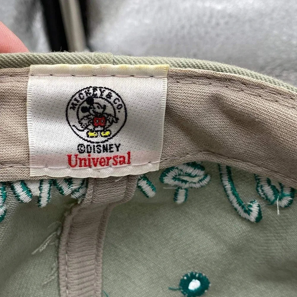Vintage Mickey & Co Disney Hat Men Green Snapback Embroidered Spell Out Logo Cap